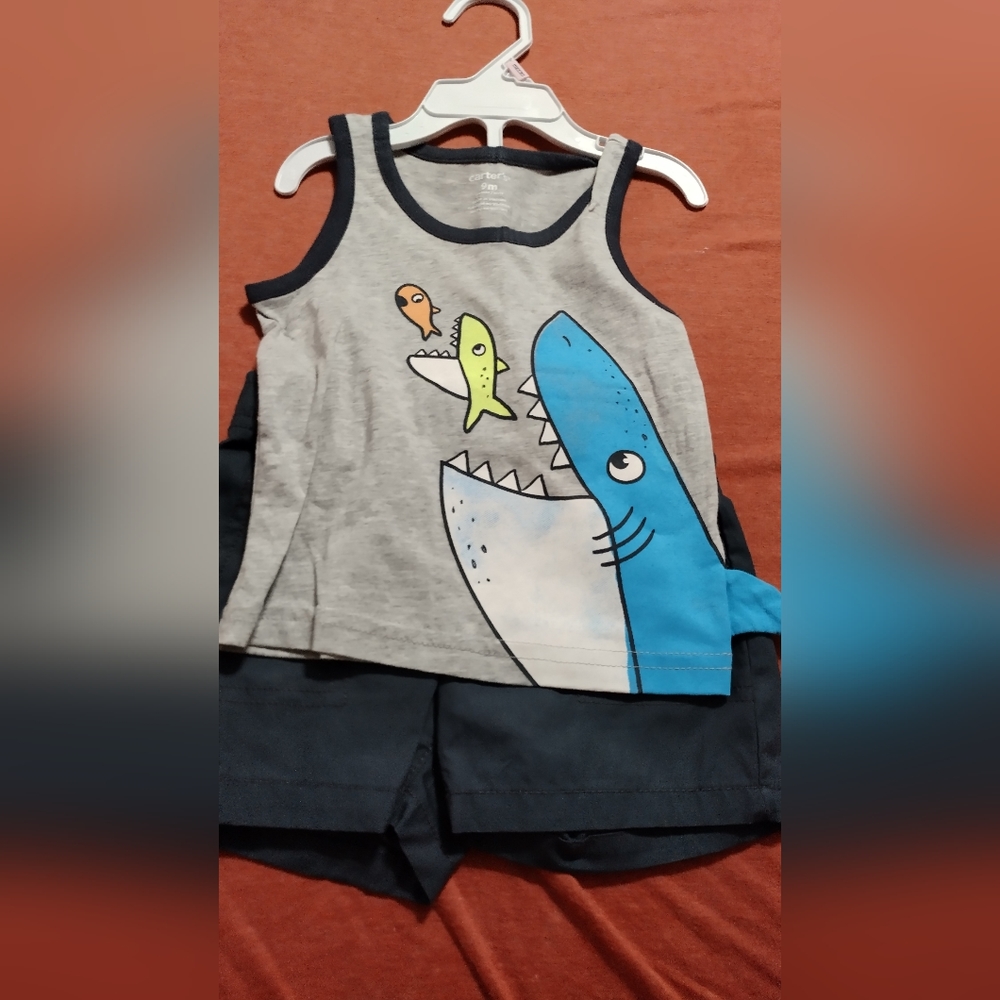 Shark short set Carter's toddler summer barbecue vacation